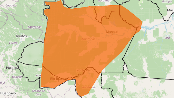 Inmet emite alerta laranja para o estado do Amazonas nesta segunda (17)