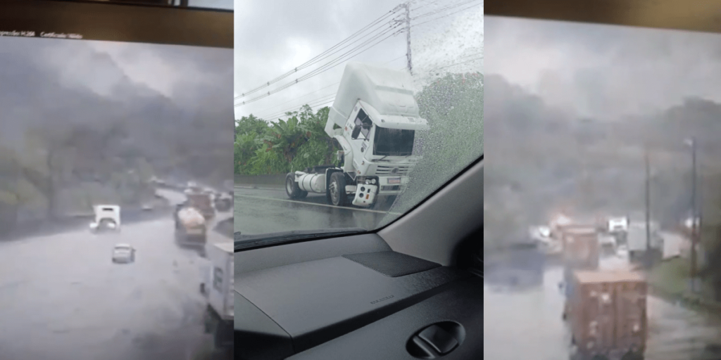 Vídeo: motorista de caminhão morre em acidente no Guarujá em SP