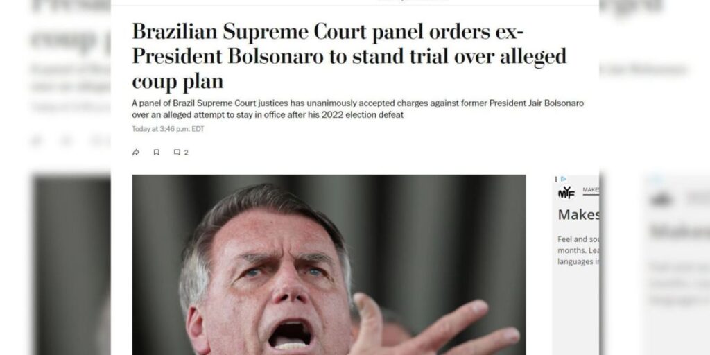 Bolsonaro réu: Imprensa internacional repercute decisão do STF