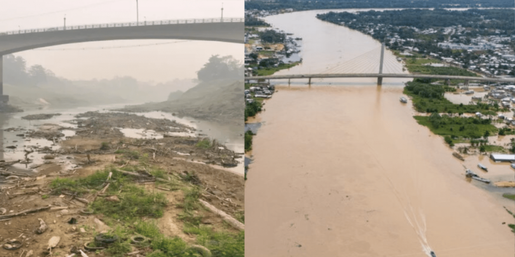 Após seca histórica, Rio Acre transborda e deixa famílias desalojadas