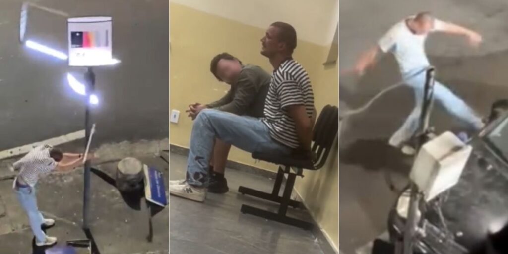 Vídeo: Turista "quebra tudo" em Copacabana e acaba preso no RJ