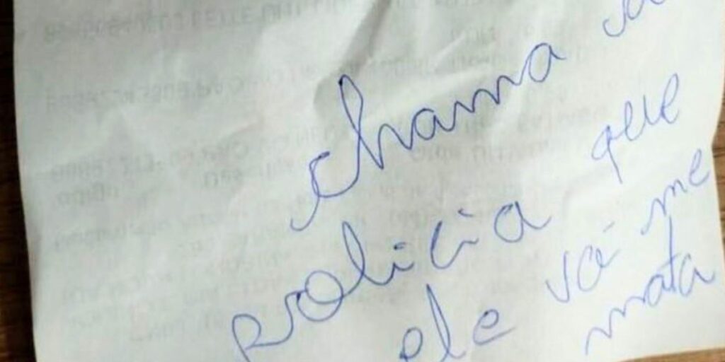 "Vai me matar": vítima usa bilhete para denunciar violência doméstica