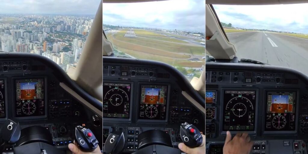 Vídeo: Piloto registra pouso no Aeroporto de Congonhas