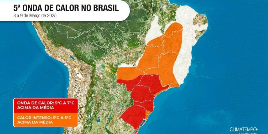 Mapa: veja estados afetados pela poderosa onda de calor de março