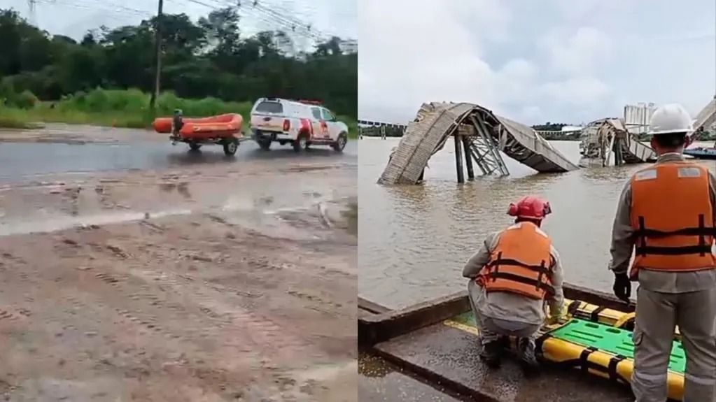 Trabalhadores ficam feridos após galeria de grãos desabar em rio no Pará
