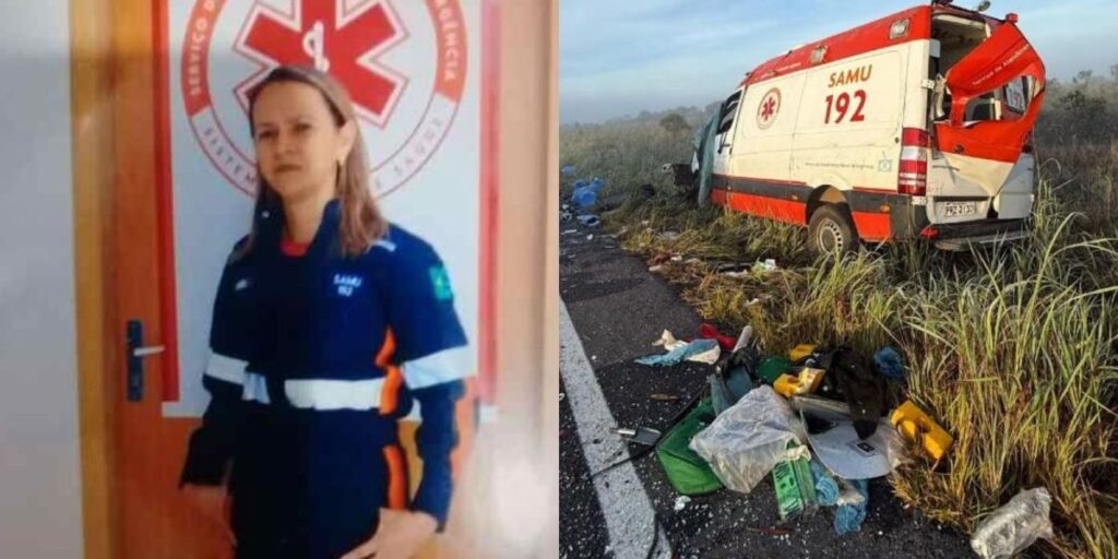 Técnica de enfermagem morre em acidente dentro de ambulância em GO