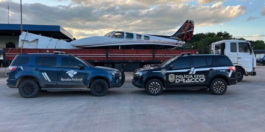 Avião suspeito de exportação irregular é apreendido em fronteira do MS