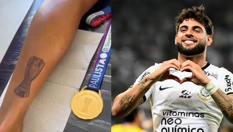 Yuri Alberto tatua taça do Paulistão na perna; assista