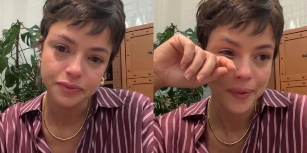 Agatha Moreira chora em vídeo após o fim de "Mania de Você"