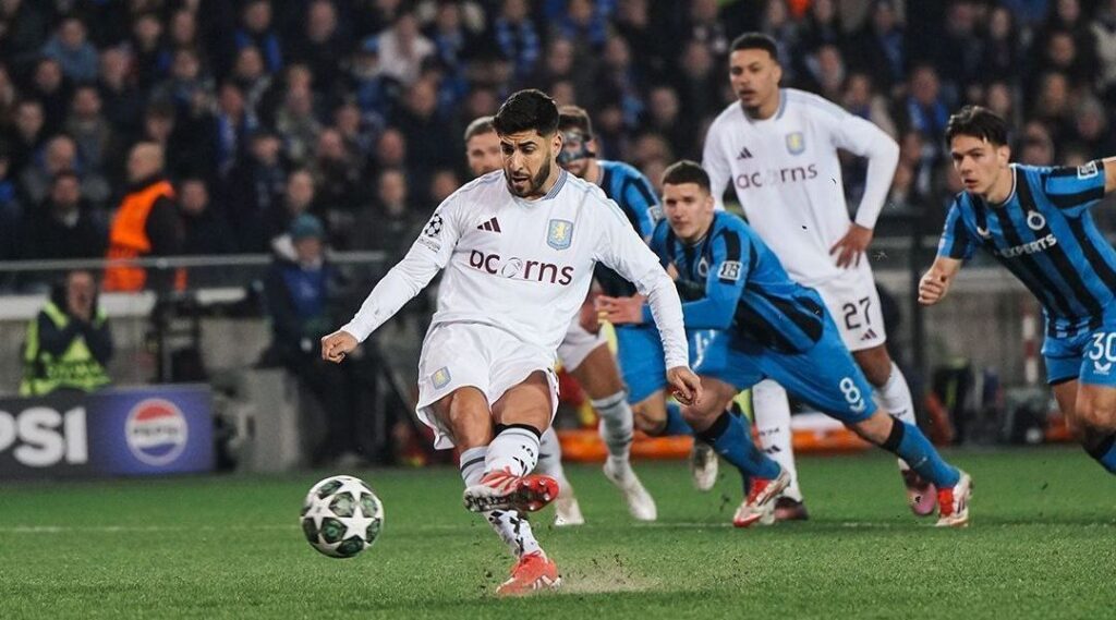 Aston Villa vence Brugge na Champions com gol nos minutos finais