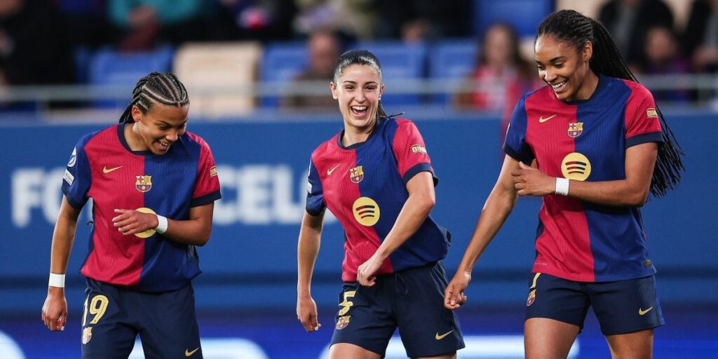 Barcelona goleia por 6 a 1 e se garante na semifinal da Champions Feminina