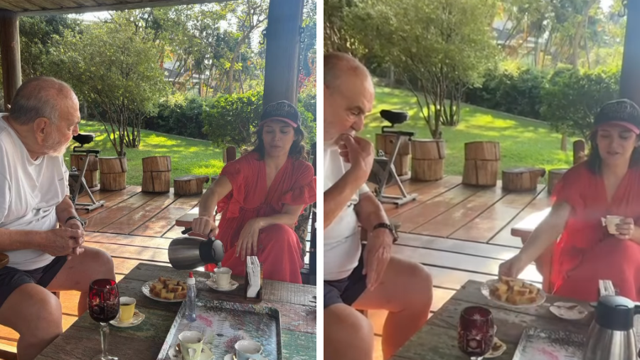 Bianca Bin encontra Lima Duarte para café da tarde: "Um brinde ao presente"