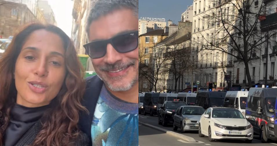 Camila Pitanga e namorado tentam sair de Paris após bomba ser encontrada