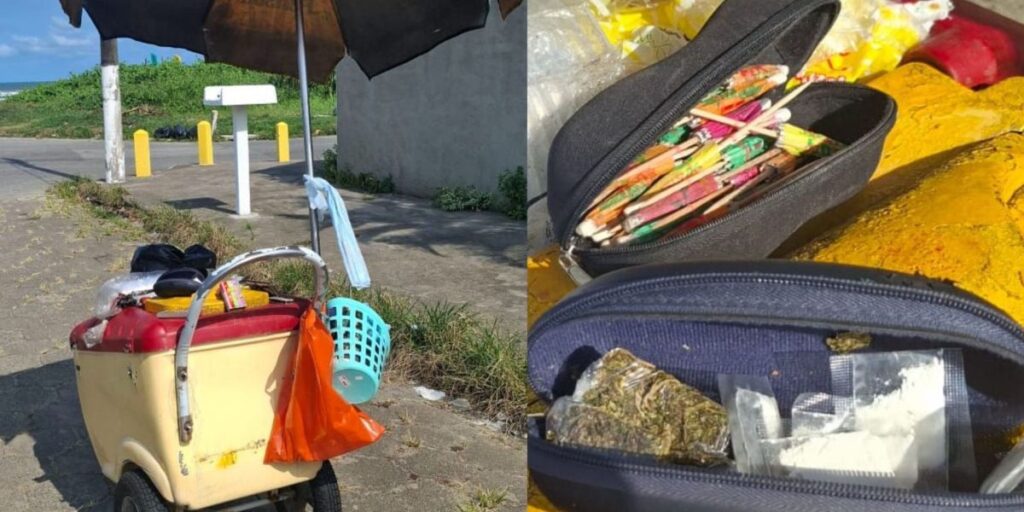 Traficante usava carrinho de sorvete para vender droga em praia em SP
