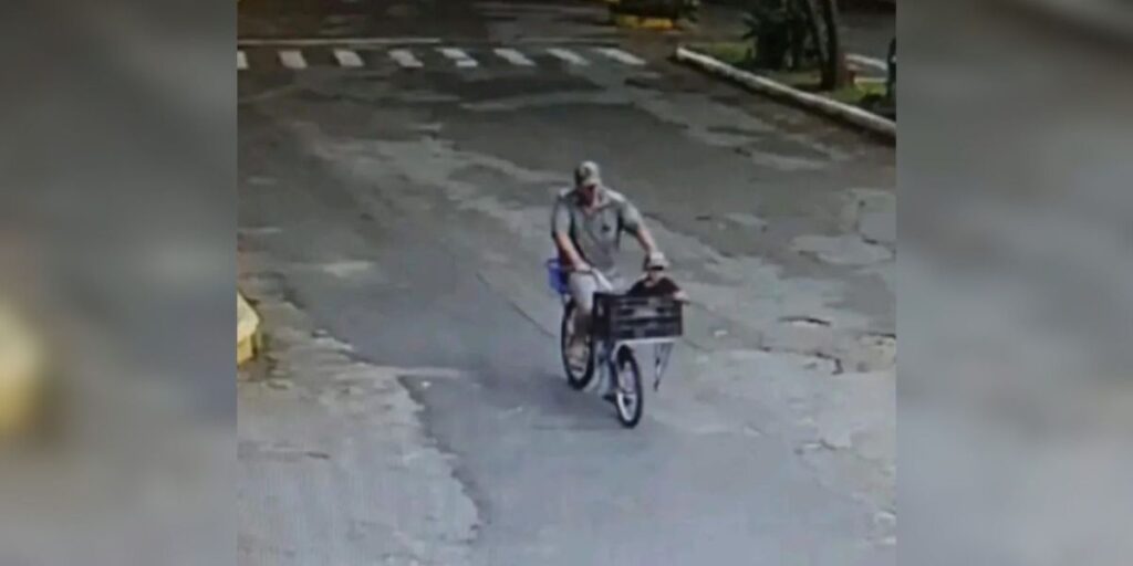 Vídeo mostra pai carregando filho em bicicleta antes de jogá-lo de ponte