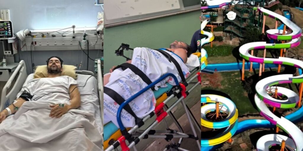 Homem cai de toboágua e fratura cinco ossos em parque aquático no Paraná