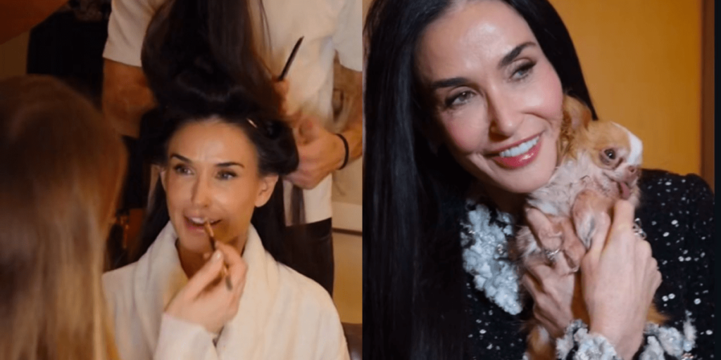 Demi Moore mostra bastidores de festa pré-Oscar; veja vídeo