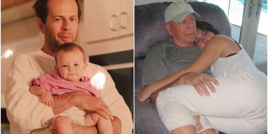 Filha de Bruce Willis recria foto antiga com o pai; veja