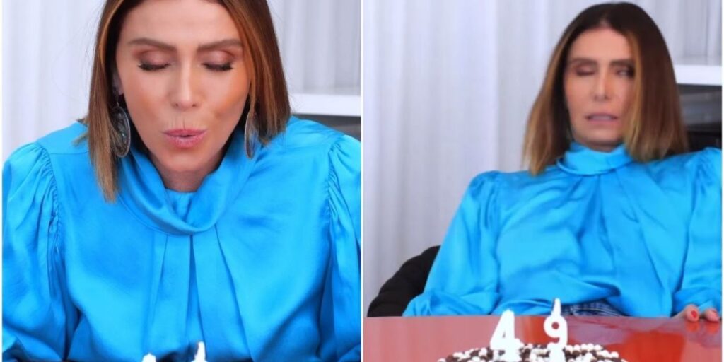 Giovanna Antonelli "desmaia" ao ver idade em bolo e vira meme na web