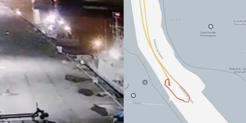 Video: navio bate no Porto de Santos e atinge outras três embarcações