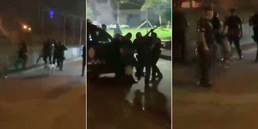 Guardas municipais agridem homem imobilizado em baile funk no litoral de SP