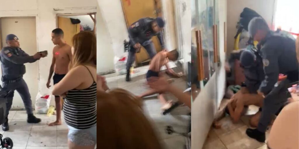 Vídeo: Morador é agredido por PMs com taser e socos após invasão em SP