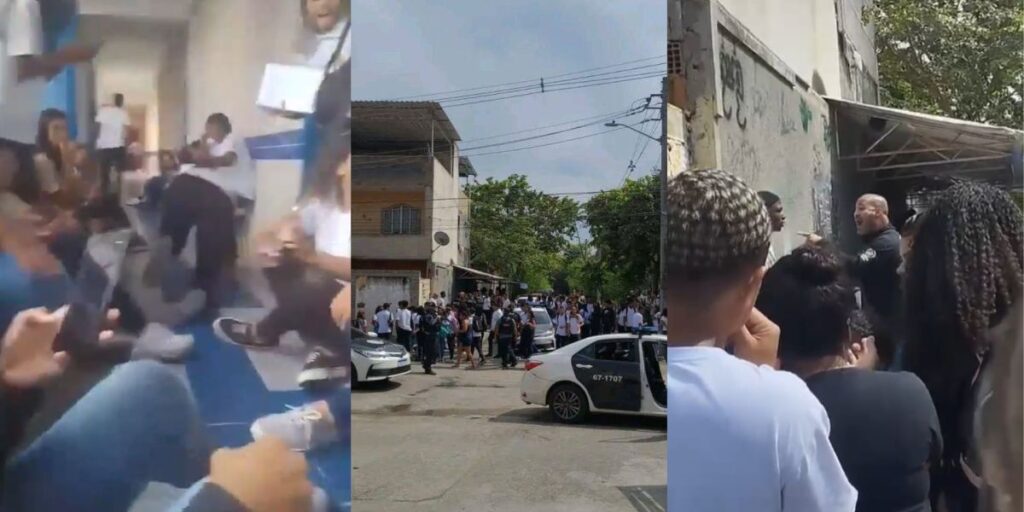 Vídeo: Confronto entre polícia e criminosos causa pânico em escola no RJ