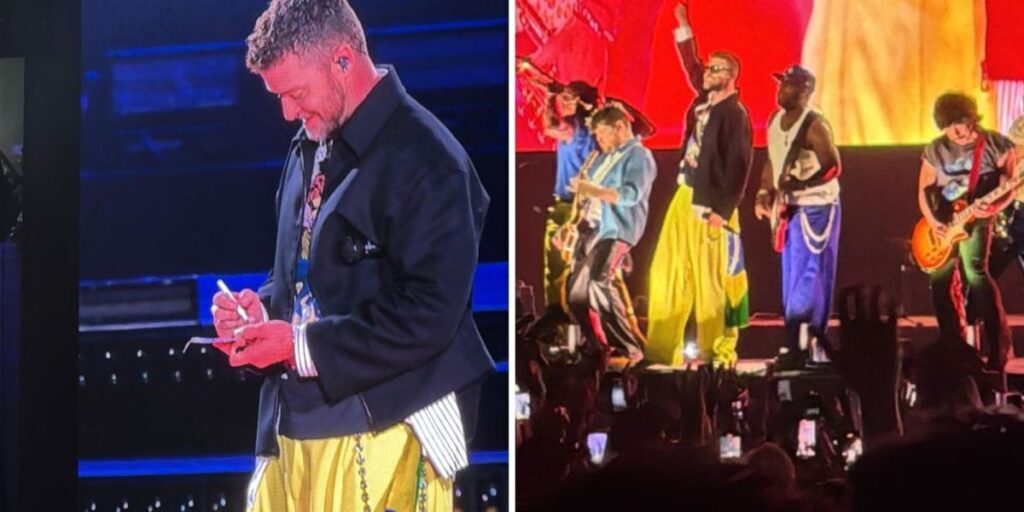 Justin Timberlake encerra Lollapalooza com look em homenagem ao Brasil