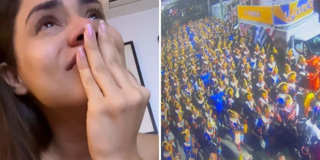 Lexa se emociona ao assistir desfile da Tijuca pela TV: "Torcendo muito"