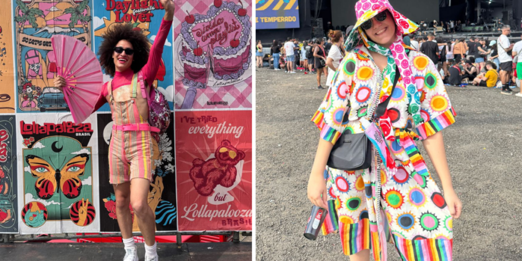 No 3º dia de Lollapalooza, público aposta em looks coloridos; veja
