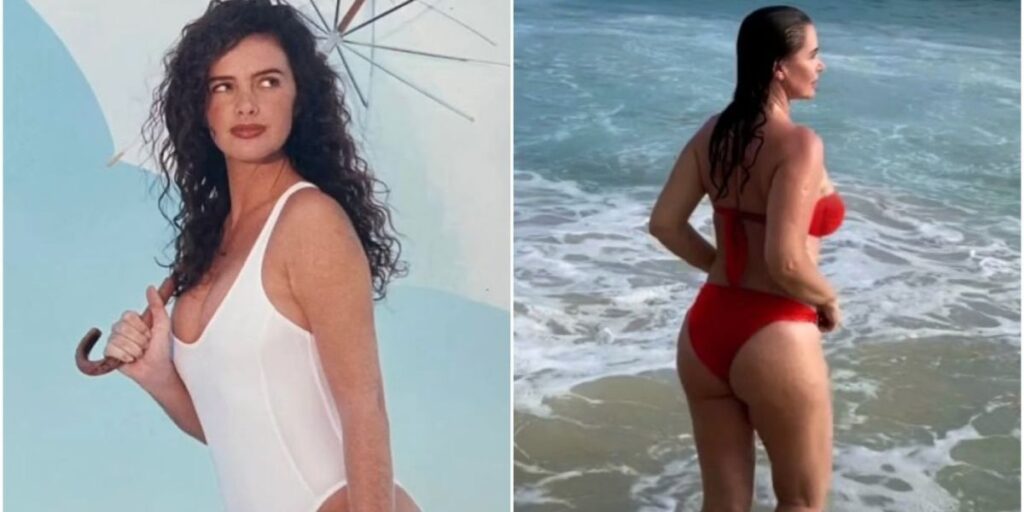 Musa dos anos 80, Luma de Oliveira posa na praia e reflete sobre envelhecer