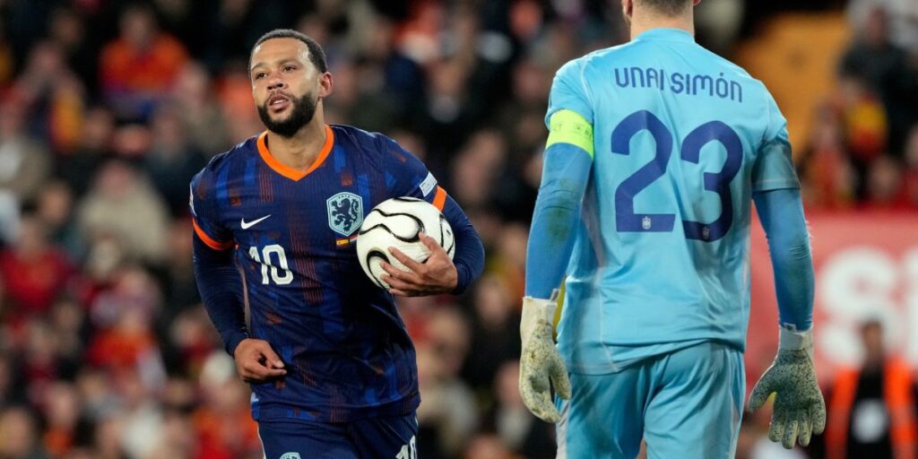 Gol e marca histórica: a atuação de Memphis Depay em Espanha x Holanda