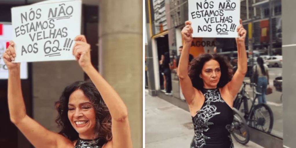Aos 62, Claudia Ohana faz protesto solo contra etarismo em SP