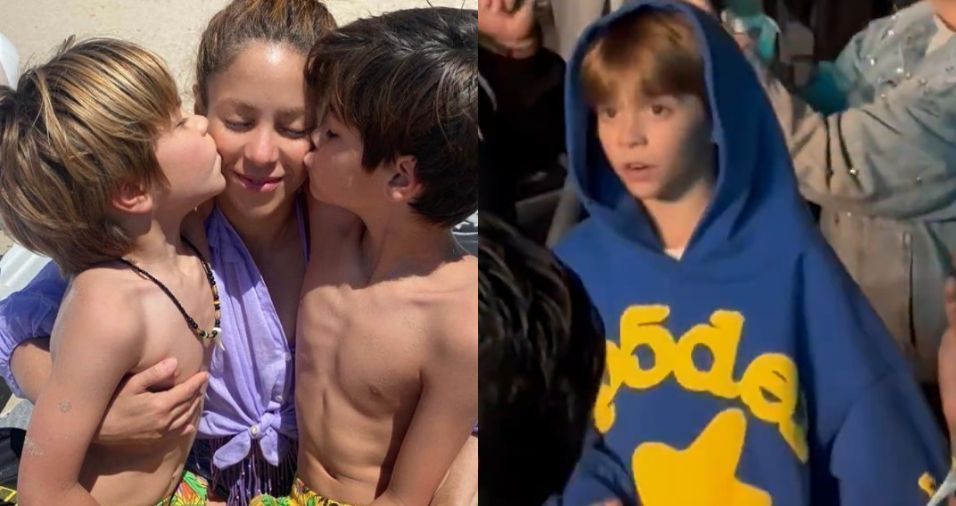 Filho caçula de Shakira faz performance na plateia do show da mãe; assista