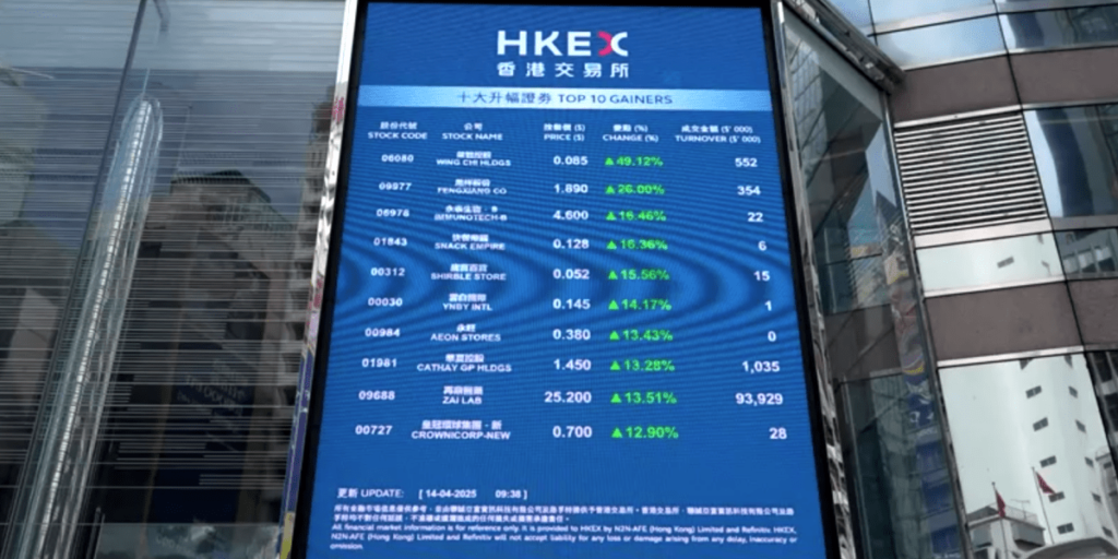 Ações asiáticas sobem após isenções de tarifas sobre tecnologia