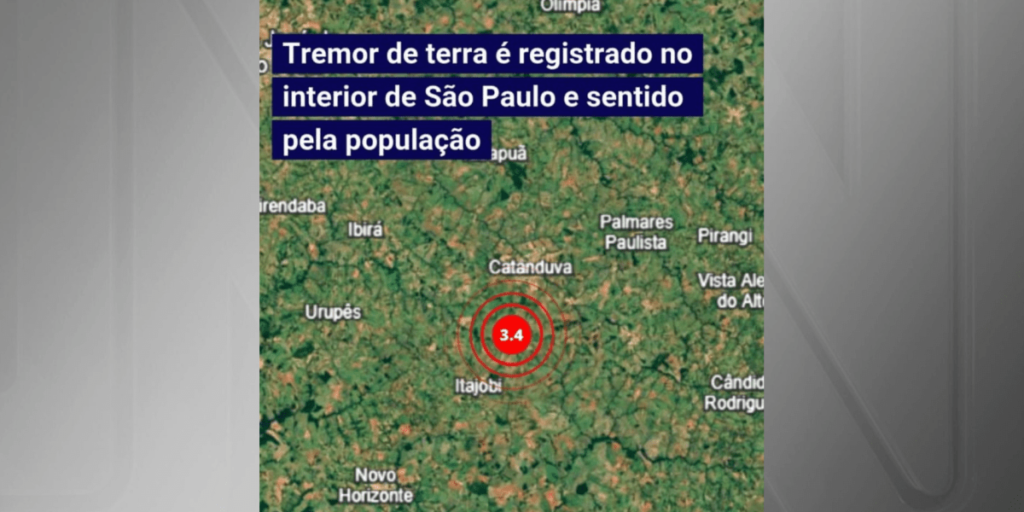 Tremor de terra atinge cidade no interior de São Paulo