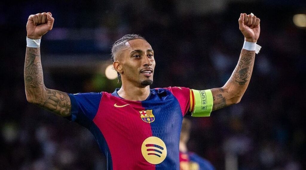 Raphinha se aproxima de recorde de Cristiano Ronaldo na Champions League