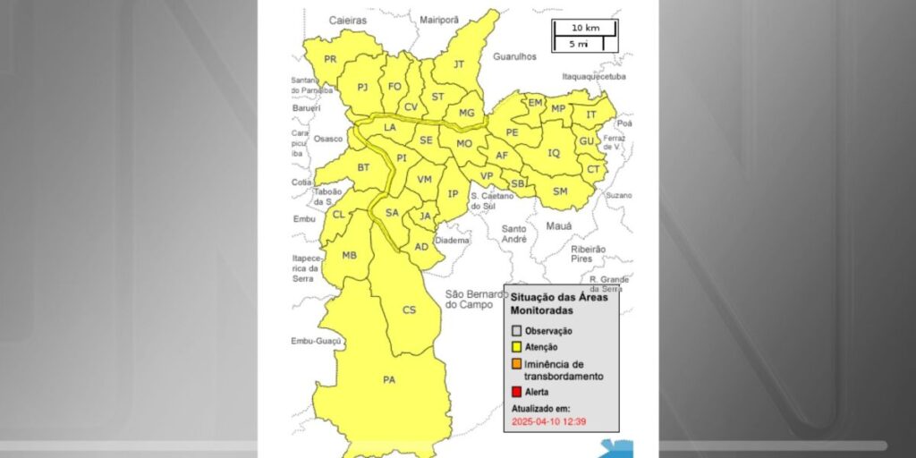Forte chuva dispara alerta severo e coloca SP em estado de atenção