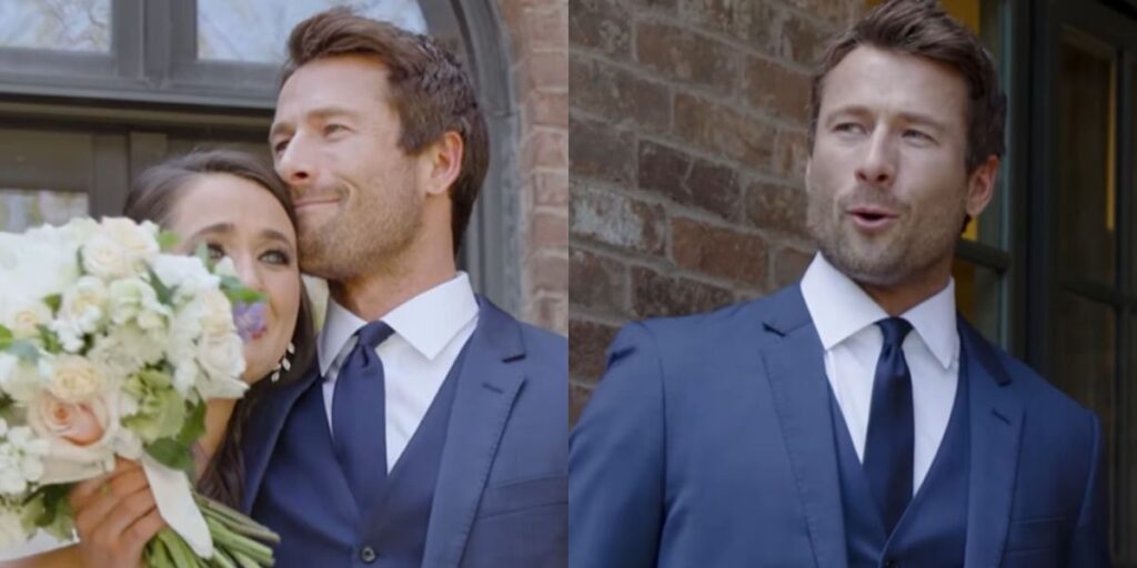 Glen Powell segura o choro ao ver irmã vestida de noiva; veja o vídeo