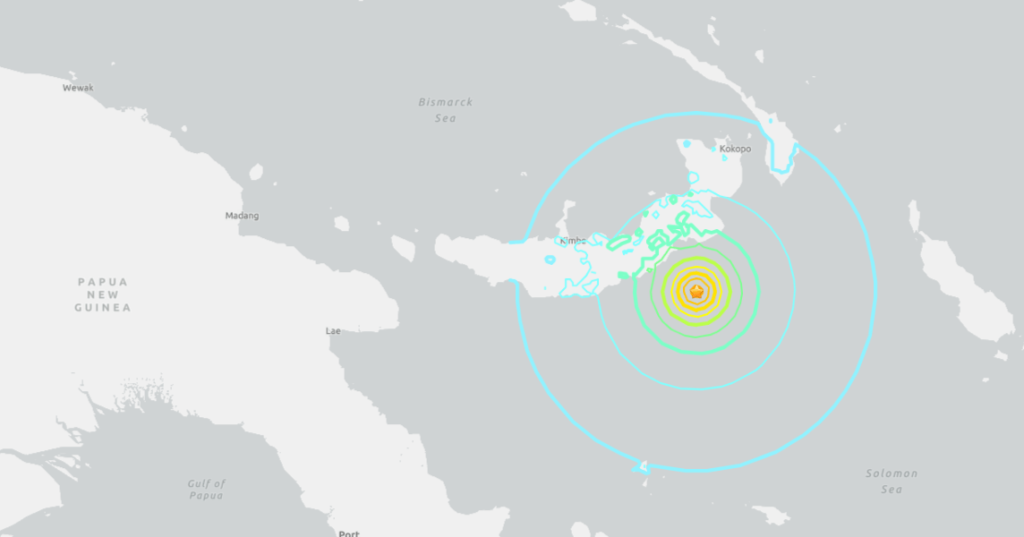 Papua-Nova Guiné tem ameaça de tsunami após terremoto de magnitude 6,9