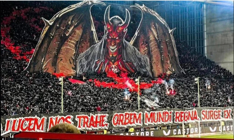 Torcida alemã usa Lúcifer e pentagrama em mosaico e gera polêmica