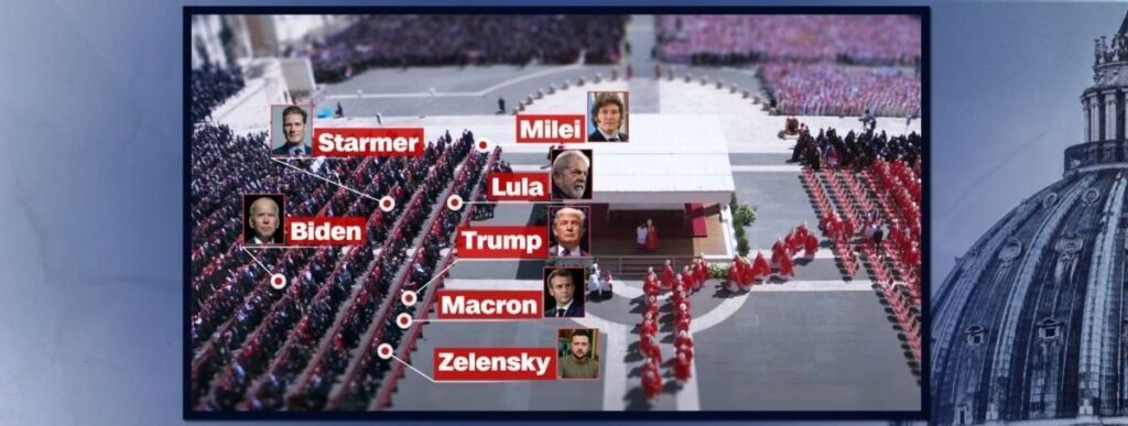 Veja onde ficaram os líderes mundiais no funeral do papa Francisco