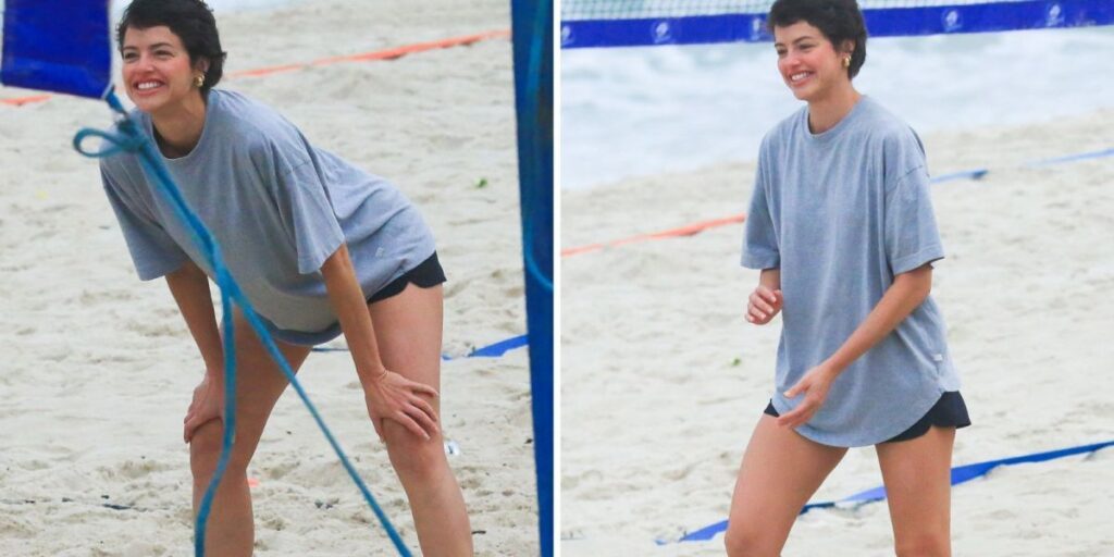 Agatha Moreira treina vôlei em praia no Rio; veja
