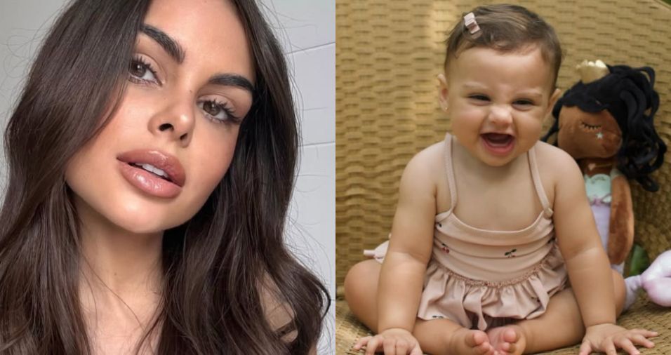 Amanda Kimberlly celebra 9 meses de Helena e se declara à filha com Neymar