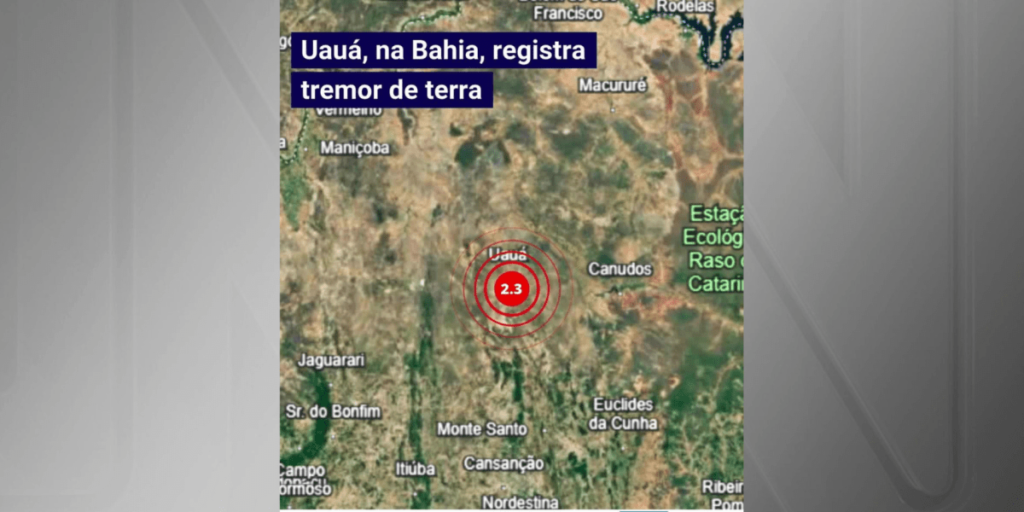 Tremor de magnitude 2,3 é registrado na Bahia