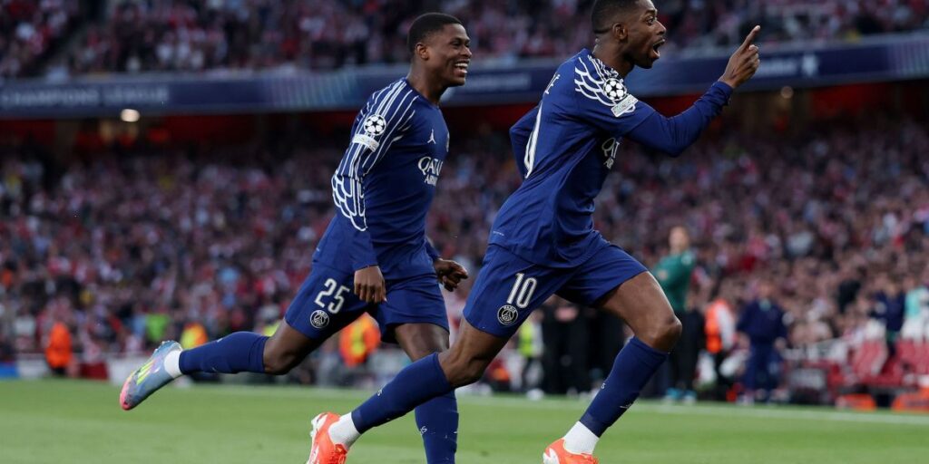 Dembélé marca, PSG vence Arsenal e fica perto da final da Champions