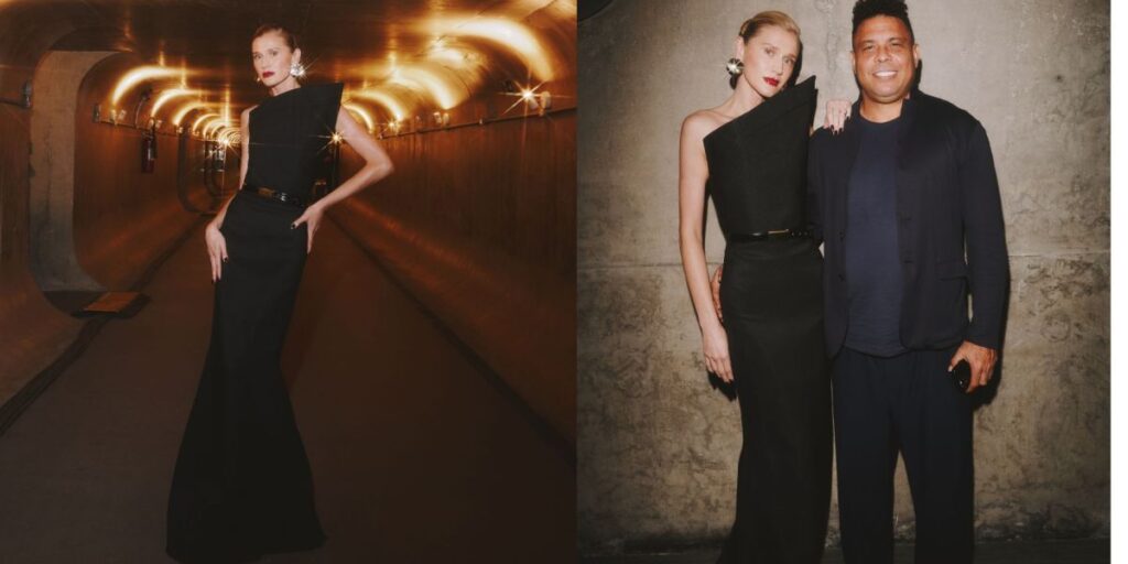 De volta às passarelas: Ronaldo Fenômeno prestigia retorno de Celina Locks