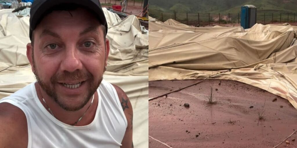 Circo de Edy, do BBB25, é destruído após temporal: "Nossa casa rasgou"