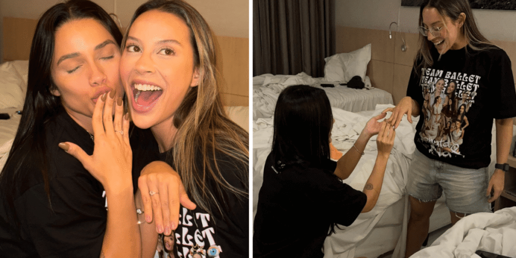 Renata e Eva trocam alianças para celebrar bodas de prata da amizade