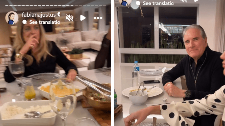 Roberto Justus se reúne com ex e atual em jantar da filha Fabiana Justus